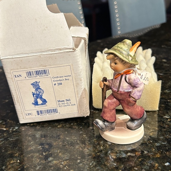 Hummel Other - Hummel Goebel Figurine w/ Green Hat and Brown Overalls Grandpa’s Boy #210, 4.25”
